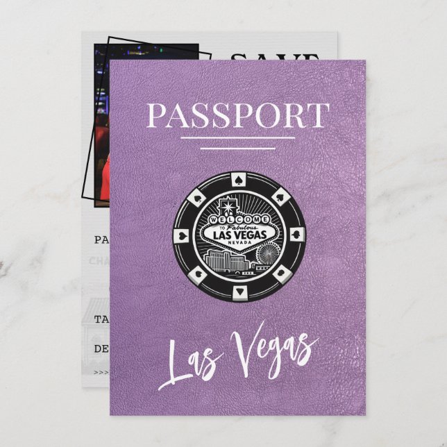 Reserve A Data Passaporte Da lavanda Las Vegas Salvar A Data (Frente/Verso)