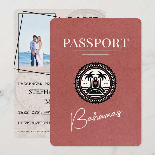 Reserve A Data Passaporte Das Bahamas Da Balança Light Burgundy S (Frente/Verso)