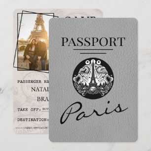 Reserve A Data Passaporte De Paris Da cinza, Exceto A Data