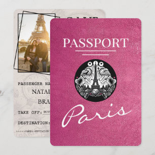 Reserve A Data Passaporte de Paris Magenta Rosa, Exceto Data