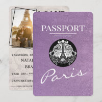 Passaporte De Paris Roxo Da lavanda, Exceto A Data