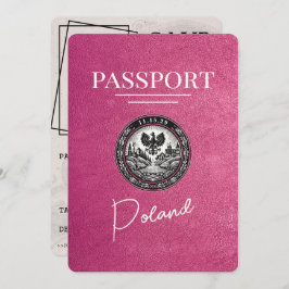 Reserve A Data Passaporte de Polônia cor-de-rosa magenta, salvar