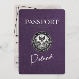 Reserve A Data Passaporte De Polônia Violeta Roxo Salvar A Data