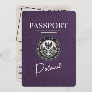 Reserve A Data Passaporte De Polônia Violeta Roxo Salvar A Data