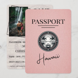 Reserve A Data Passaporte Do Havaí Rosa Salvar A Data