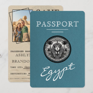 Reserve A Data Passaporte Egito Casamento Teal Salvar a Data