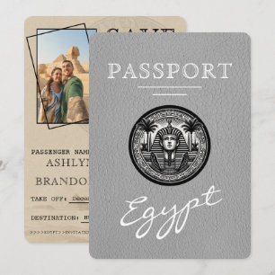 Reserve A Data Passaporte Egito Cinza Casamento Salvar a Data