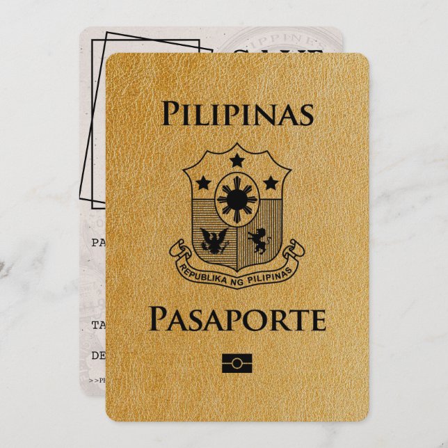 Reserve A Data Passaporte Filipinas Dourado, exceto a data (Frente/Verso)