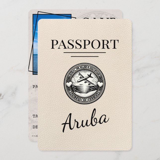 Reserve A Data Passaporte Ivory Aruba Salvar Data (Frente/Verso)