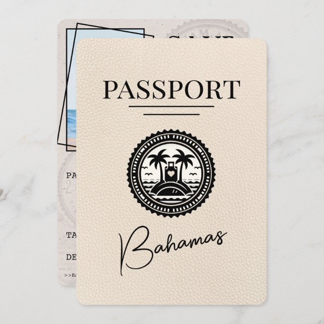 Reserve A Data Passaporte Ivory Bahamas Exceto Data (Frente/Verso)