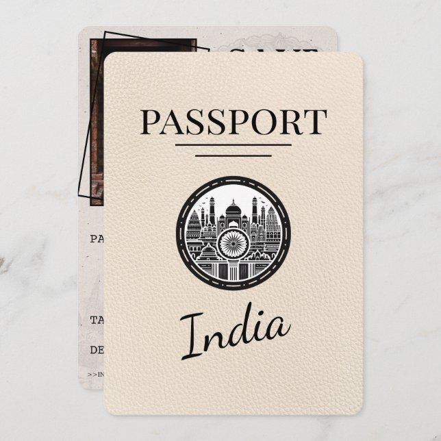 Reserve A Data Passaporte Ivory India Salvar Data (Frente/Verso)