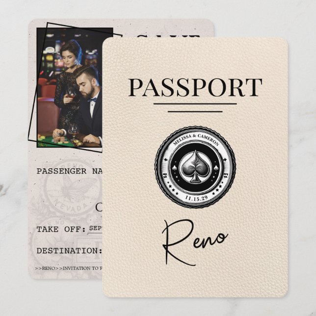 Reserve A Data Passaporte Ivory Reno Salvar A Data (Frente/Verso)