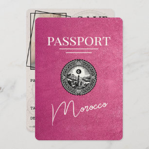 Reserve A Data Passaporte Magenta Cor-De-Rosa Marrocos, Salvar A 