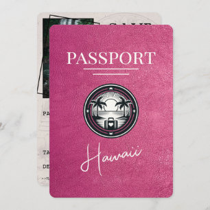 Reserve A Data Passaporte Magenta Rosa Hawaii Salvar Data