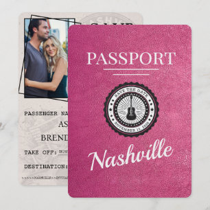 Reserve A Data Passaporte Magenta Rosa Nashville Salvar A Data