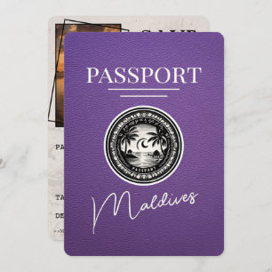 Reserve A Data Passaporte Maldivas Roxo Salvar Data