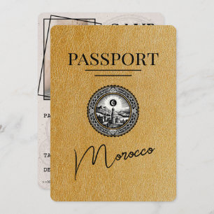 Reserve A Data Passaporte Marrocos Dourado Salvar a Data
