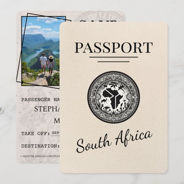 Reserve A Data Passaporte para a África do Sul do Marfim (Frente/Verso)