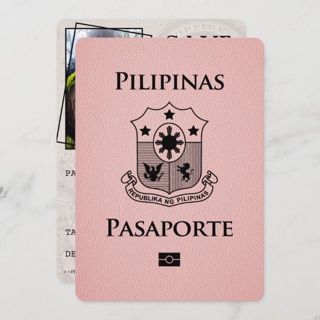 Reserve A Data Passaporte Pinino Filipinas Salvar a Data (Frente/Verso)