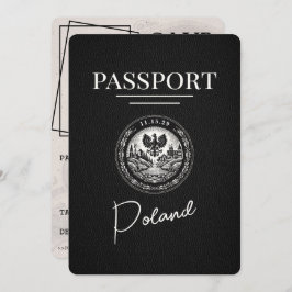 Reserve A Data Passaporte Polônia Preto Salvar Data