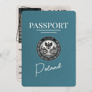 Reserve A Data Passaporte Polônia Teal Salvar Data