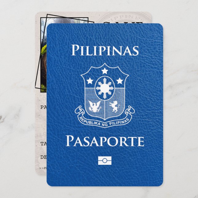 Reserve A Data Passaporte Real Azul Filipinas Salvo Data (Frente/Verso)