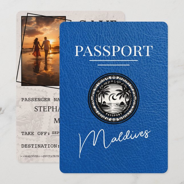 Reserve A Data Passaporte Real Azul Maldivas Salvar Data (Frente/Verso)