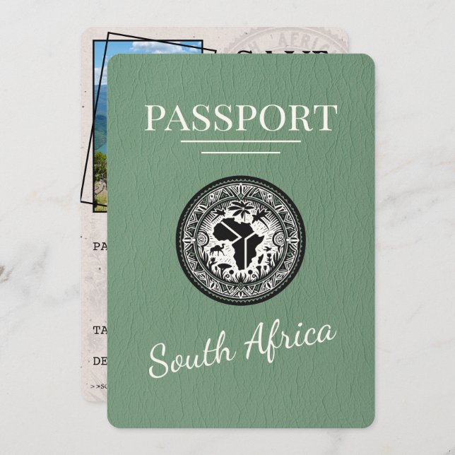 Reserve A Data Passaporte Sage Green África do Sul (Frente/Verso)