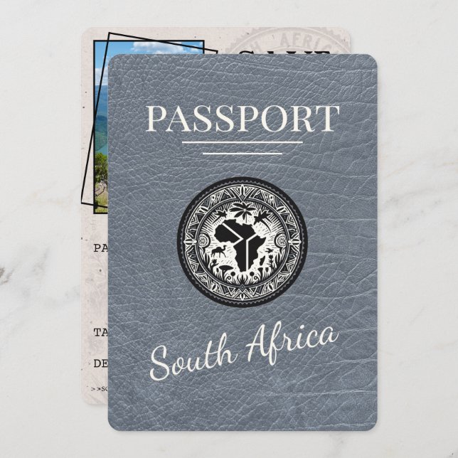 Reserve A Data Passaporte Silver África do Sul (Frente/Verso)