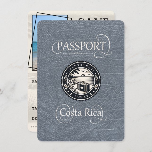 Reserve A Data Passaporte Silver Costa Rica (Frente/Verso)