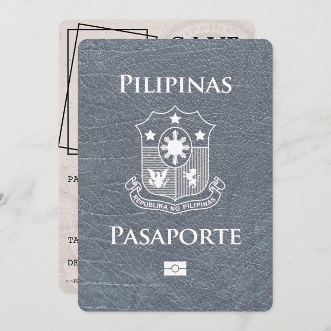 Reserve A Data Passaporte Silver Filipinas Salvar a Data (Frente/Verso)