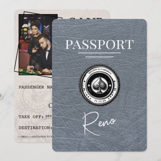 Reserve A Data Passaporte Silver Reno Salvar Data (Frente/Verso)