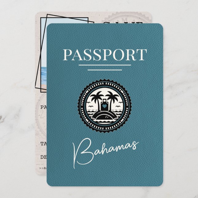Reserve A Data Passaporte Teal Bahamas Exceto A Data (Frente/Verso)