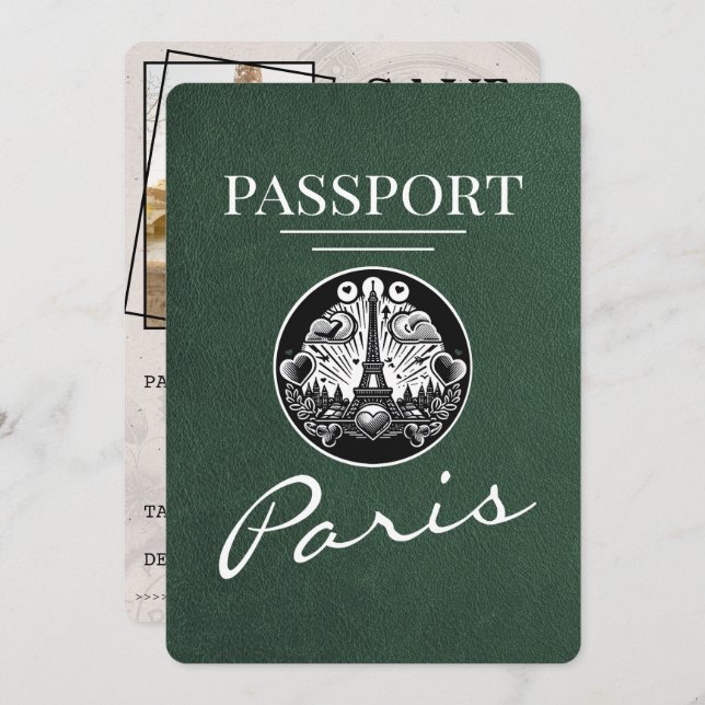 Reserve A Data Passaporte Verde Paris Salvo Data (Frente/Verso)