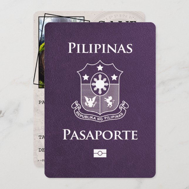 Reserve A Data Passaporte Violet Purple Filipinas Exceto Data (Frente/Verso)