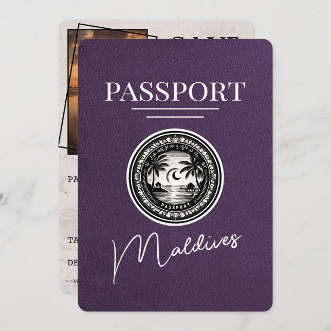 Reserve A Data Passaporte Violet Purple Maldives Salvar Data (Frente/Verso)