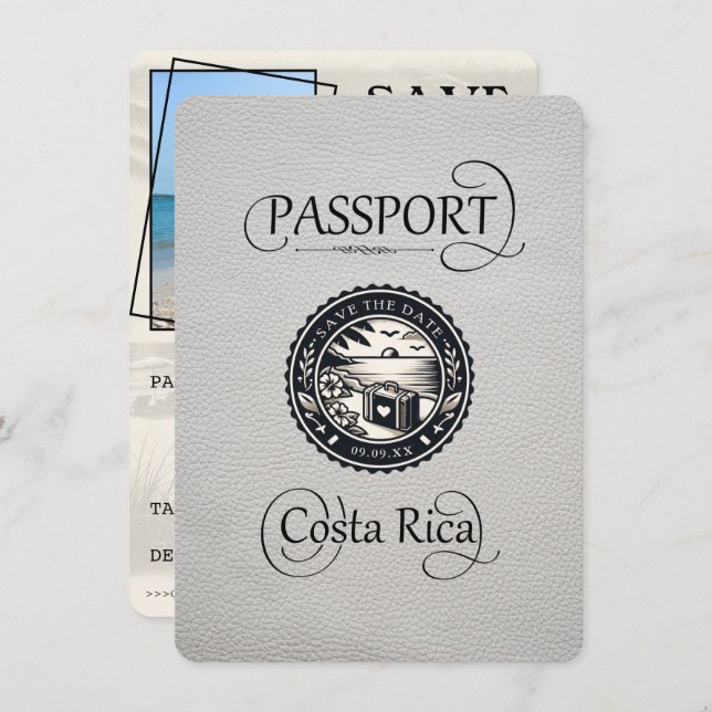 Reserve A Data Passaporte White Costa Rica (Frente/Verso)