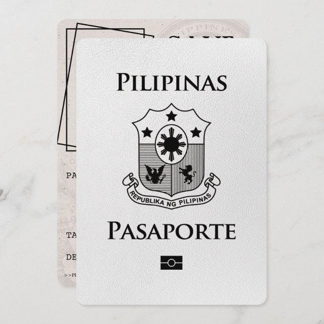 Reserve A Data Passaporte White Filipinas Salvar Data (Frente/Verso)