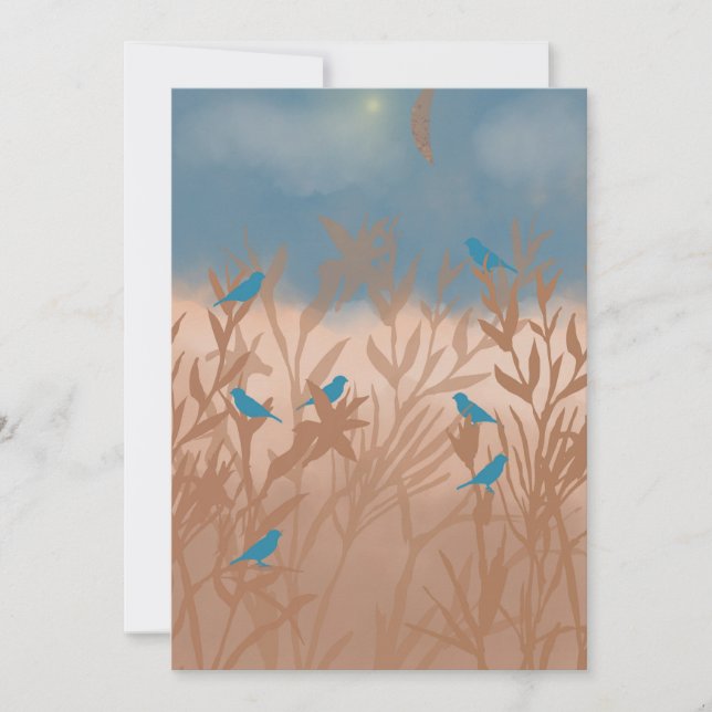 Reserve A Data Pássaros azuis (Frente)