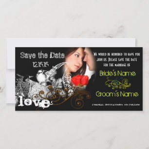 Reserve A Data Pássaros do Amor Vintage Salve o Dia Sua Foto