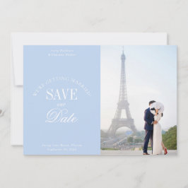 Reserve A Data Pastel Blue Elegant Save the Date Card