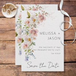Reserve A Data Pastel Floral Modern Wedding