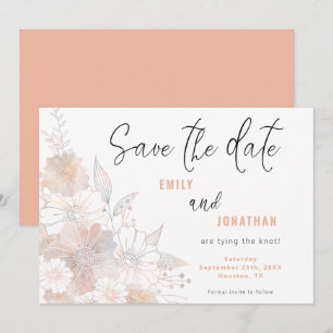 Reserve A Data Pastel Florals Casando Coral Salvar Data