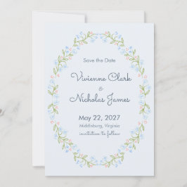 Reserve A Data Pastel Garden Ribbon Floral Save the Date