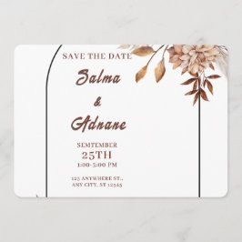 Reserve A Data Pastel & Gold Floral Save the Date 