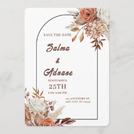 Reserve A Data Pastel & Gold Floral Save the Date 