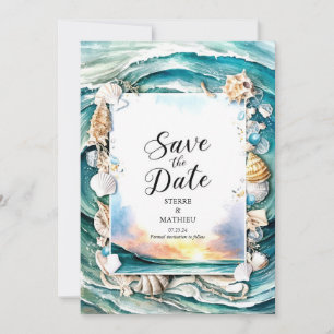 Reserve A Data Pastel Modern Beach Wedding