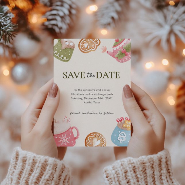 Reserve A Data Pastel Playful Natal Cookie Exchange Party (Criador carregado)