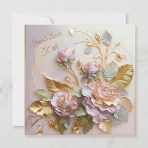 Reserve A Data Pastel Rosegold esculpido Rosas 50º