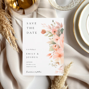 Reserve A Data Peach Boho Floral Wedding